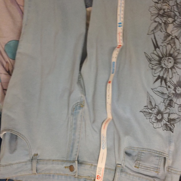 Plus Size 18 Women's Light Wash Floral Side Skinny Jeans Women's 2X New 18 - Picture 14 of 15